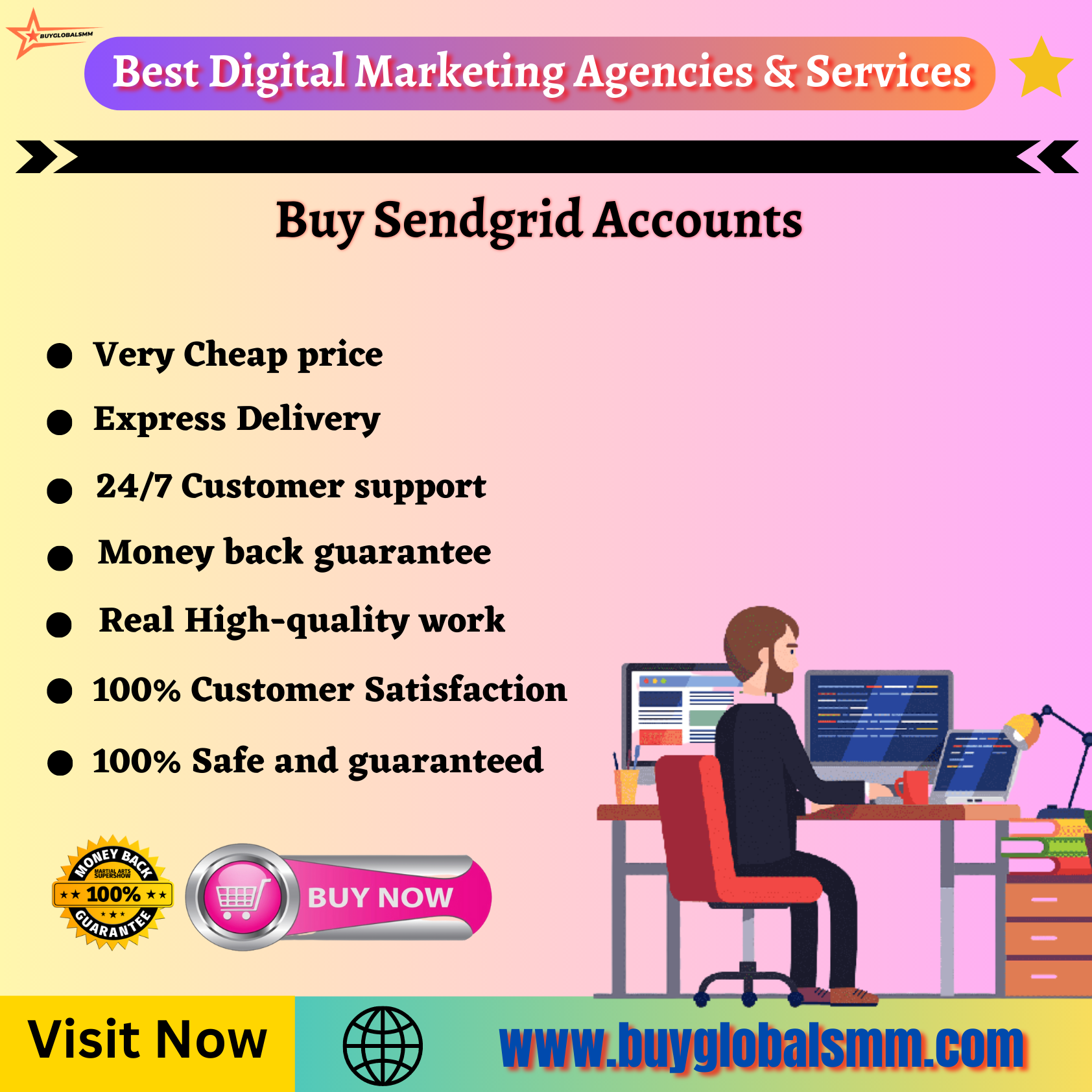 Buy Sendgrid Accounts- 100% Fully Verified account & Safe...